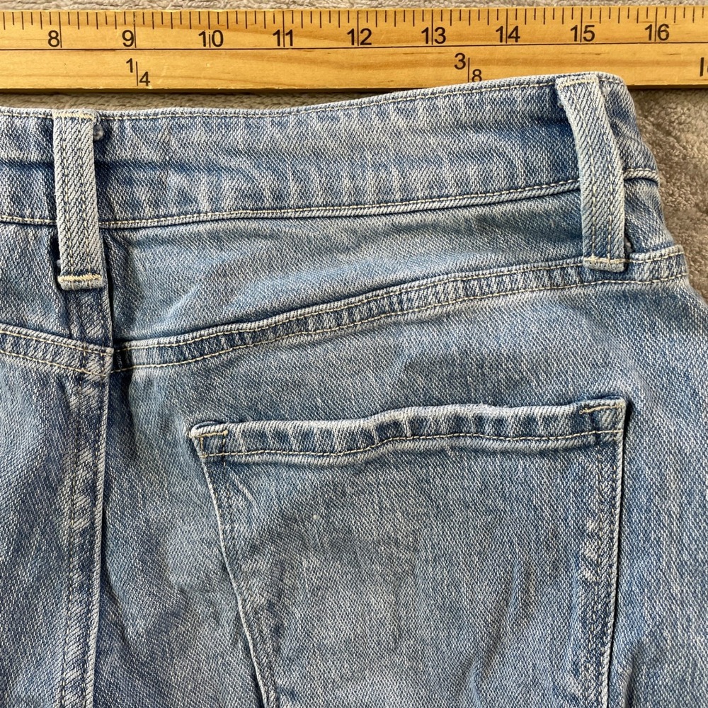 Vervet Blue Wide Leg Jeans Womens 30 Light Wash High Rise Raw Hem Boho Mom - Picture 4 of 11